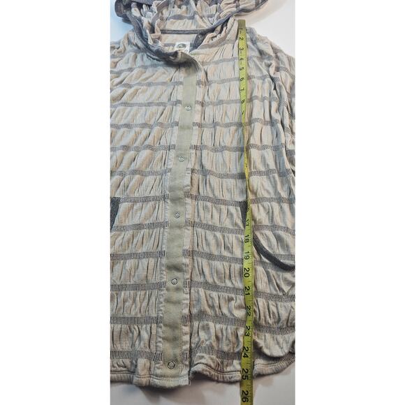 Tiny Anthropologie Cirrus Hoodie Jacket neutral Tan Metallic S shaket crinkle - Picture 7 of 8
